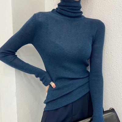 羊毛针织衫堆堆领打底衫女