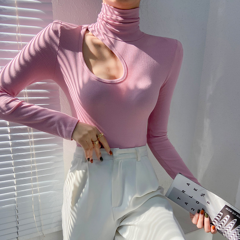 小心机垫肩高领打底衫加绒修身长袖内搭上衣网红韩版保暖t恤女冬,女装/女士精品,T恤,淘宝优惠券,粉丝福利购,淘宝优惠卷