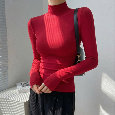 本命年红色时尚上衣女时髦洋气