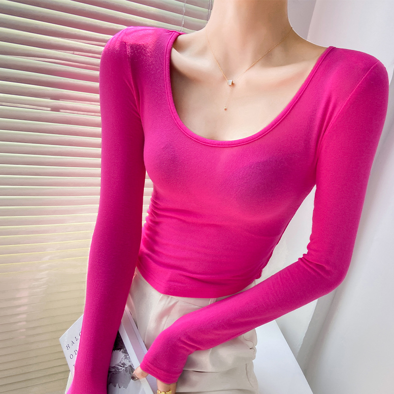 u领垫肩t恤女春款2024新款