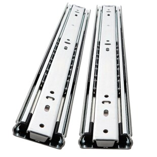 51宽重型滑轨带锁抽屉轨道加厚机柜房车工业三节推拉导轨