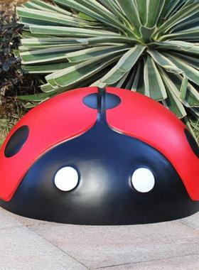 游乐场仿真甲虫雕塑模型摆件玻璃钢七星瓢虫幼儿园草坪井盖装饰品