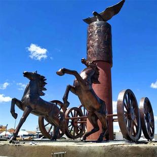 定制大型锻铜人物雕塑玻璃钢仿铜小康新农村广场园林景观小品摆件