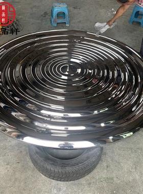 销售室外泳池不锈钢镜面水波纹雕塑金属创意波装饰艺术饰品