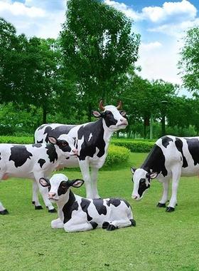 仿真奶牛雕塑牧童骑水牛大型摆件农耕文化模型玻璃钢园林景观动物