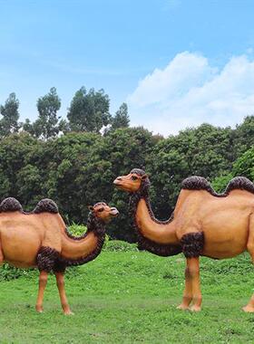 户外仿真大象动物雕塑河马骆驼模型游乐园景区草坪装饰庭院大摆件