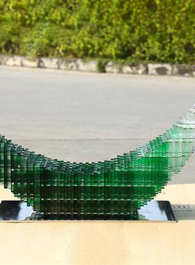 售楼处酒店大堂雕塑层叠透明树脂亚克力装饰品大型艺术落地摆件