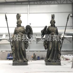 曲阳厂家制作西式 武士 人物铜雕玻璃钢雕塑仿铜武士铸铜欧式