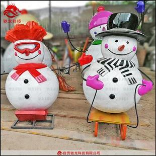大型户外圣诞节雪人树脂雕塑商场景区玻璃钢雕塑美陈道具模型定制