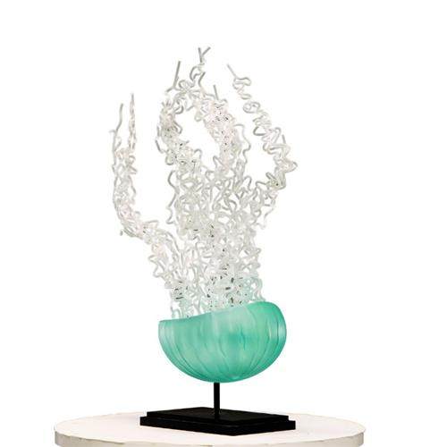 酒店前台八爪鱼创意摆件透明树脂软装饰品售楼部大堂玄关工艺品