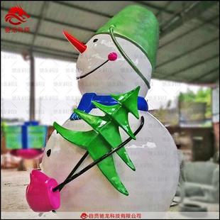 圣诞节雪人雕塑商场景区美陈道具玻璃钢雕塑树脂模型定制