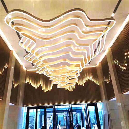 现代轻奢亚克力吊灯酒店大堂宴会厅LED吊灯中山灯具吊灯