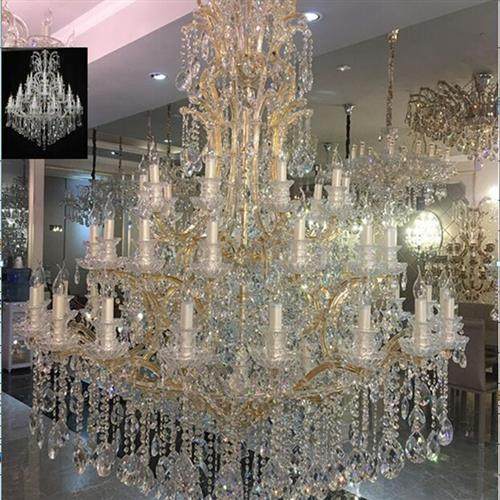 欧式水晶大客厅灯饰后现代简约餐厅卧室灯具美式别墅蜡烛吊灯