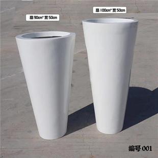 白色玻璃钢落地大花瓶子弹头客厅酒店商场欧式 饰品摆件 现代装