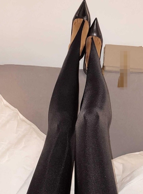 Women tight pants 高腰黑色紧身踩脚打底裤女显瘦弹力裤