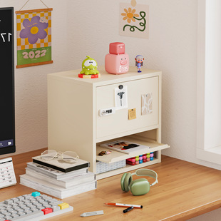 桌面铁皮柜密码箱带抽信盘收纳密码锁A4纸文件收纳架财务公章收纳