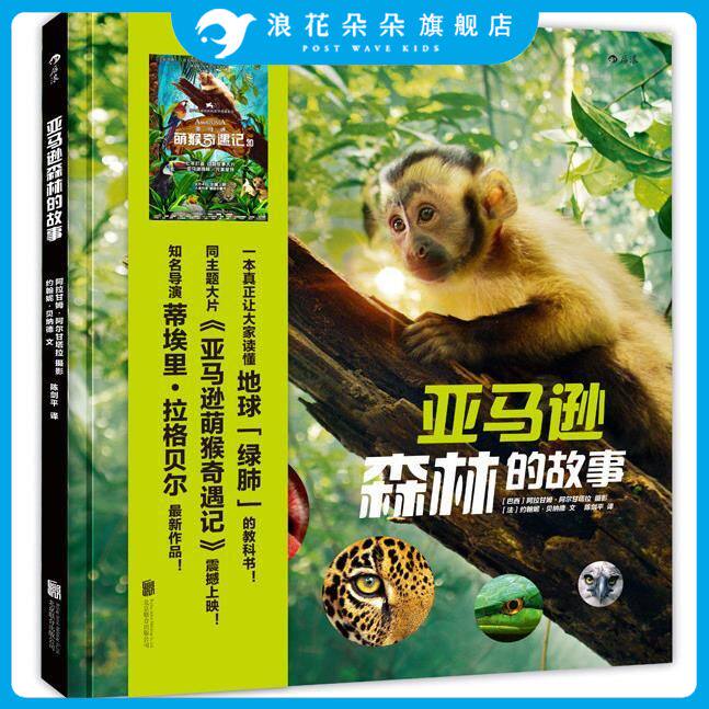 浪花朵朵童书官方正版 亚马逊森林的故事 巴西亚马逊萌猴奇遇记同主题图书  儿童关爱探索大自然环保意识培养  摄影图片集