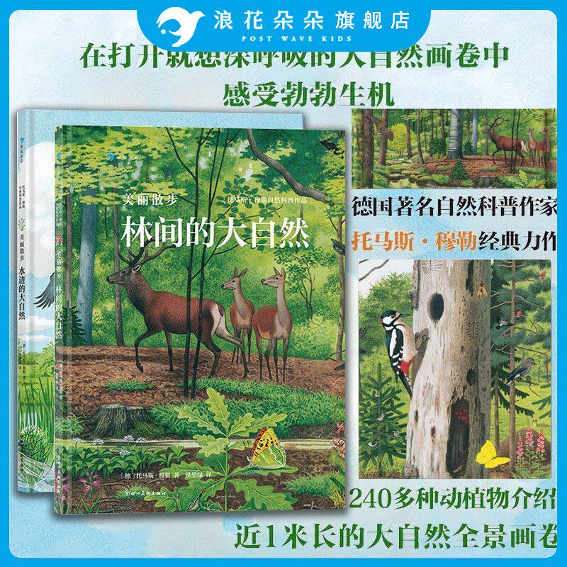 浪花朵朵童书 美丽散步2册 入围大鹏自然童书奖50强 德国作家托马斯作品  240多种动植物科普绘本 大自然精美画册 5-12岁儿童科普
