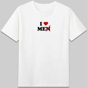 I LOVE ME女权主义有趣味衣服纯棉圆领短袖宽松t恤定制字母t恤diy