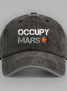 occupy mars elon Musk 殖民占领火星马斯克纯棉户外棒球鸭舌帽子