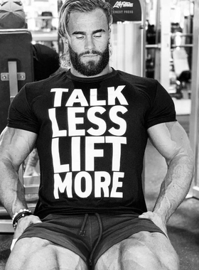 talk less lift more小阿诺施瓦辛格Calum Von Moger莫格健身t恤