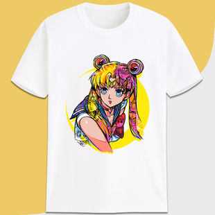 定调X旅法师水冰月集结美少女战士周边衣服纯棉短袖t恤个性定制女
