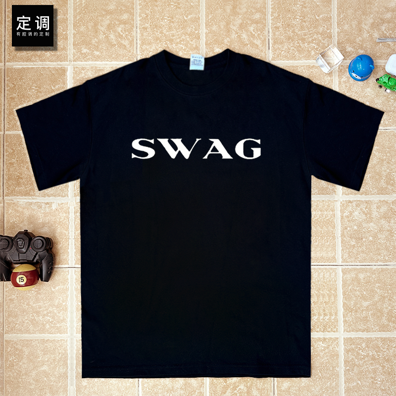 Justice新专辑SWAG同款字母T恤短袖贾斯汀比伯印花宽松男女衣服