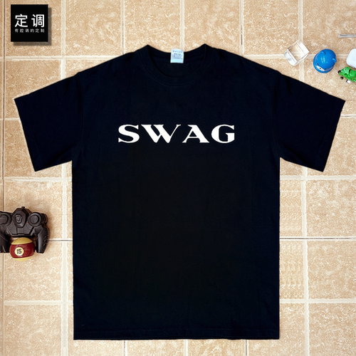 Justice新专辑SWAG同款字母T恤短袖贾斯汀比伯印花宽松男女衣服