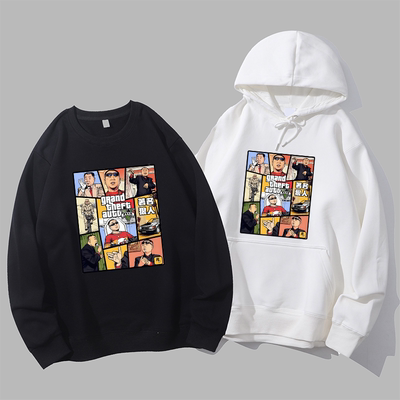 洛圣都东北猎车手范德彪哥GTA印花宽松衣服卫衣帽衫