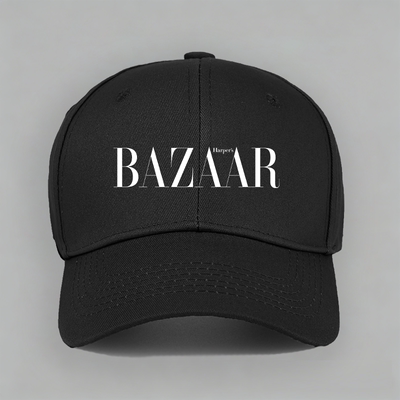 BAZAAR时尚芭莎logo男女纯棉棒球帽子水洗软顶个性定制鸭舌帽防晒