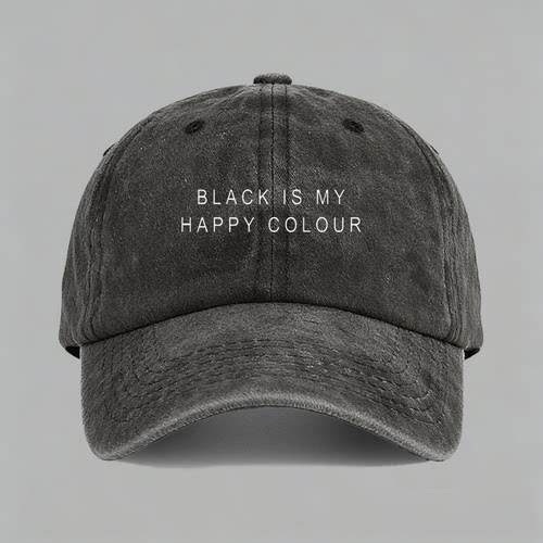 black white is my HAPPY COLOUR欧美字母棒球帽鸭舌帽子