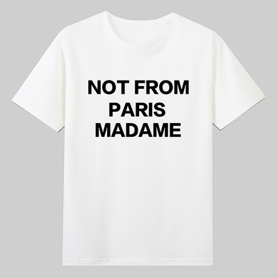 cos崔然竣not from paris madame宝蓝色短袖T恤痛衣字母纯棉韩潮