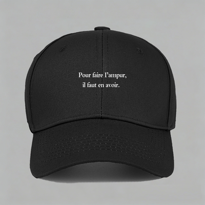 pour法语梗巴黎街头趣味字母纯棉棒球帽子水洗鸭舌帽软顶男女