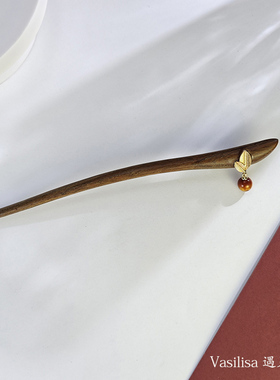 有12至18厘米可选 檀木发簪女日常盘发钗簪子中式高级感古风绿檀