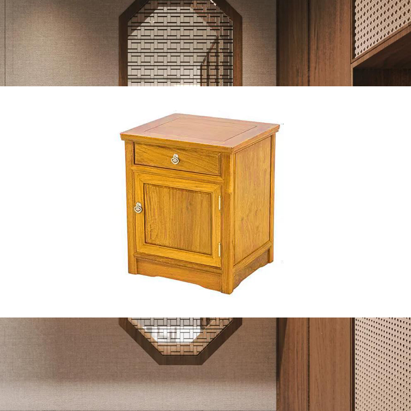 进口实木收纳柜小储物柜复古置物办公家用杂物储物箱玄关桌面
