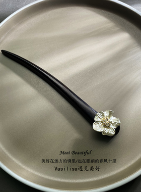 有12至18厘米可选 短发簪黑檀木盘发新中式簪子钗子发钗