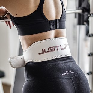 正品 just lift熊猫深蹲健身健美腰带真牛皮护腰刺绣护腰带女同款