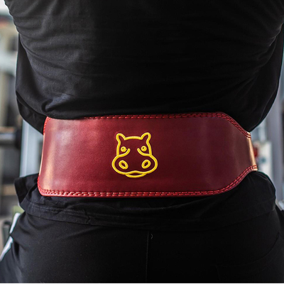 伽满三层牛皮包边软款健身护腰带