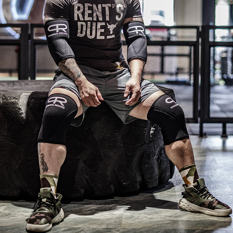 PR轮子哥健身护膝深蹲专业支撑大力士举重力量举装备健美训练套膝