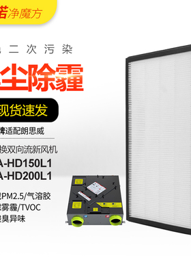 适配朗思威鲜氧新风系统新风机滤网HEVA-HD150L1/HD200L1过滤芯