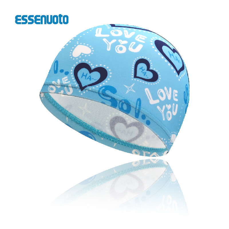 艾斯纳托儿童泳帽布料防水护耳童趣印花男女长发不勒头泳帽