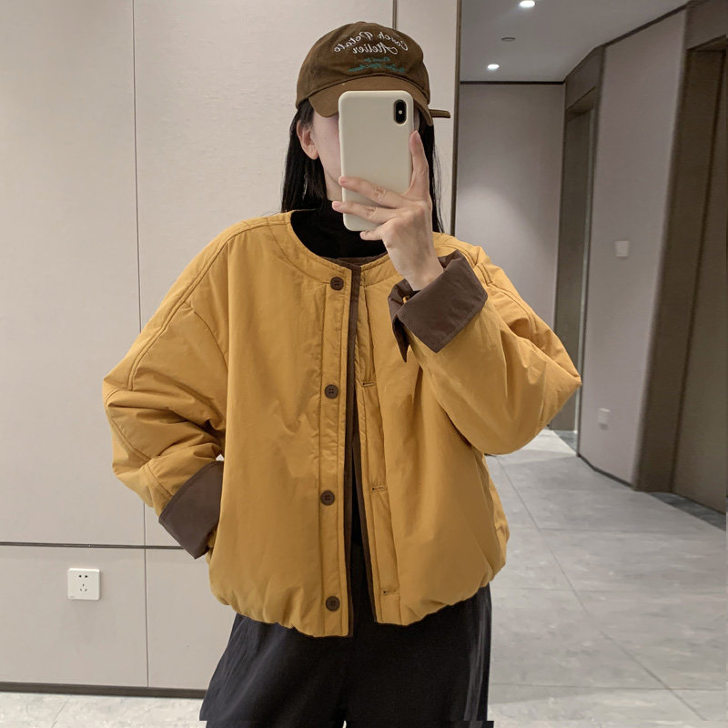 棉服女款2025新款秋冬季短款宽松保暖高级感小个子学院风棉衣外套