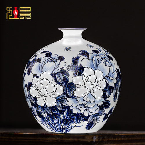 景德镇陶瓷器花瓶手绘大师薄胎