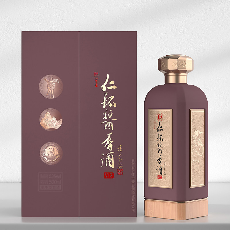 贵州仁怀酱香酒V12 53度酱香型白酒500ml一瓶