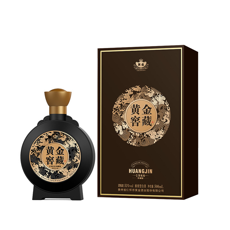 黄金酱酒窖藏1988珍藏版 53度酱香型白酒500ml一瓶