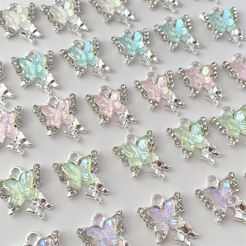 小朋友蝴蝶吊坠diy手工串珠手链项链饰品珠子材料配件