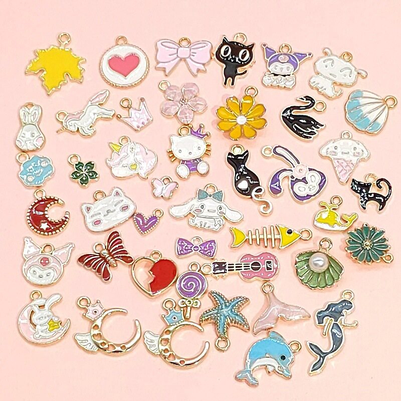 2.9可爱卡通手工diy滴油合金小挂件串珠手链项链服装吊坠饰品配件