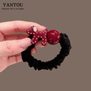 简约可爱小狗百搭发圈头绳红色时尚 扎马尾皮筋女 皮套发饰韩国新款