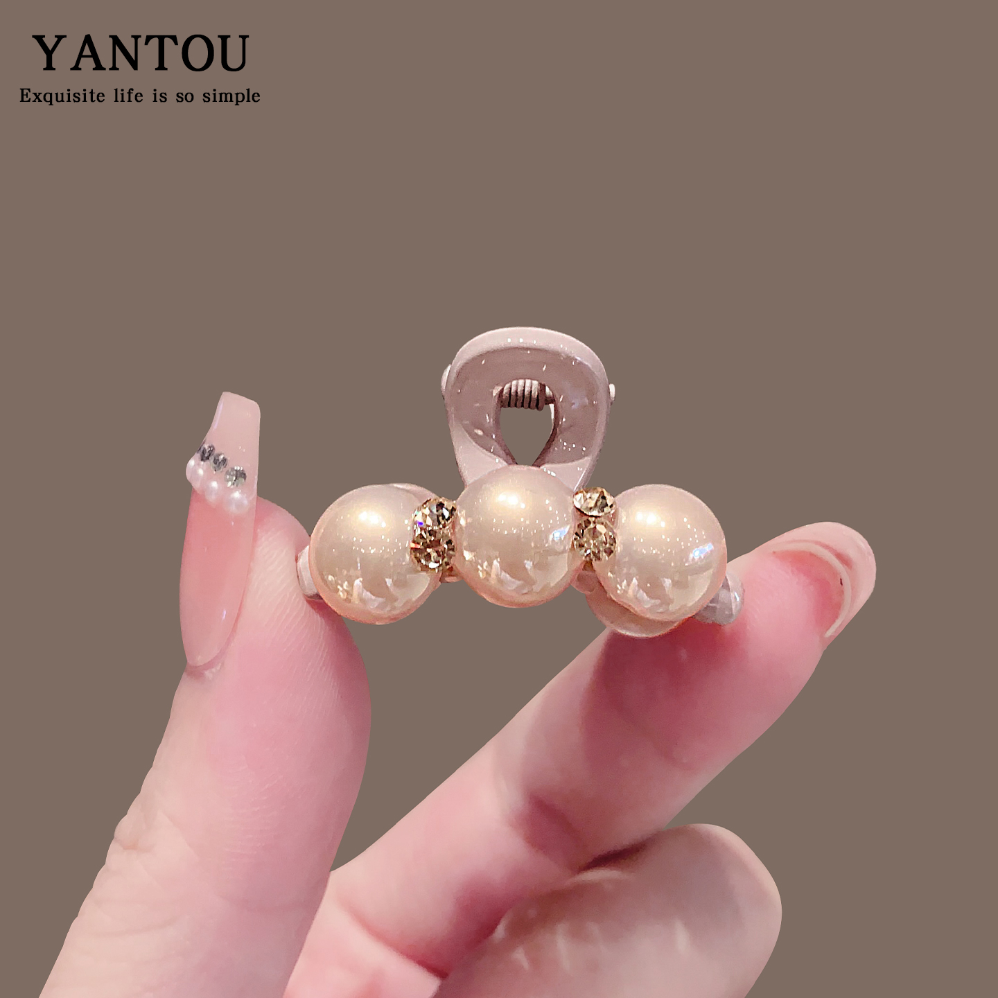 韩版时尚少女风幻彩水钻刘海夹