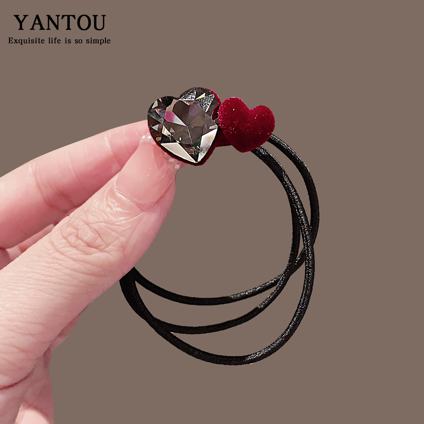 安可拉红爱心闪钻发圈女款2025新款橡皮筋扎头发绳高级感头绳发饰,饰品/流行首饰/时尚饰品新,发饰,淘宝优惠券,粉丝福利购,淘宝优惠卷
